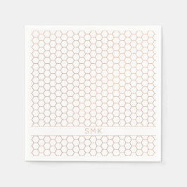 Modern Copper Ro Gold Foil Hexagon Monogram Pappersservett