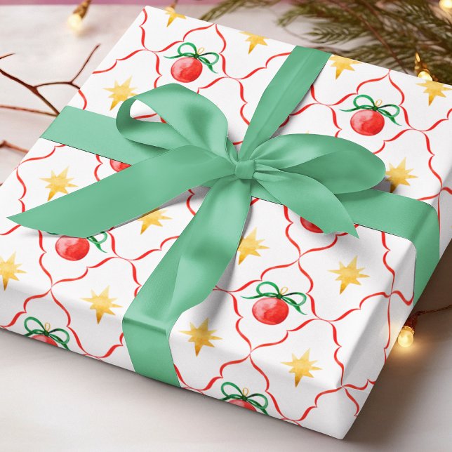 Modern Coquette Julgrannstjärna Mönster Presentpapper (Skapare uppladdad)