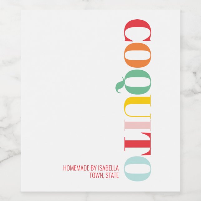 Modern Coquito-juletikett Vin Vinflaska Etikett (Singel etikett)