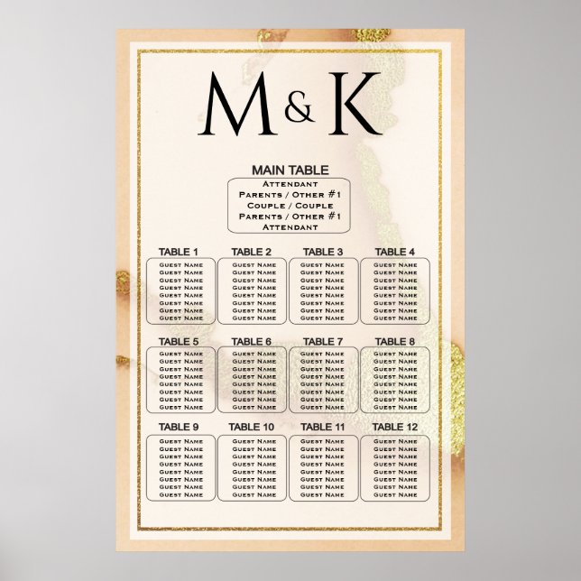 Modern Coral Abstrakt Fantastisk Bröllop Poster (Framsidan)