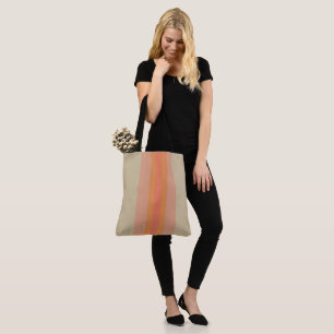 Modern Coral Beige Stripe Tygkasse