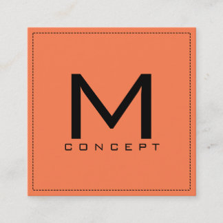 Modern Coral i Monogram Professionell Elegant Fyrkantigt Visitkort