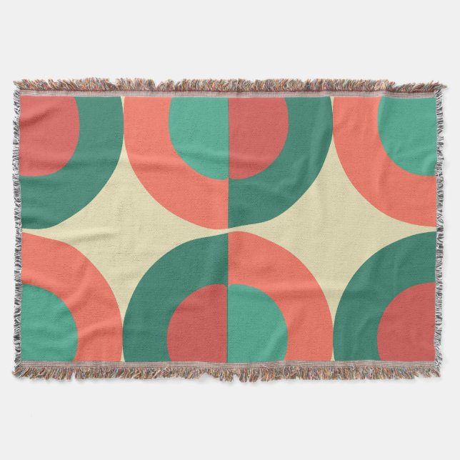 Modern Coral Mint i mitten av århundradet Filt (Framsidan)