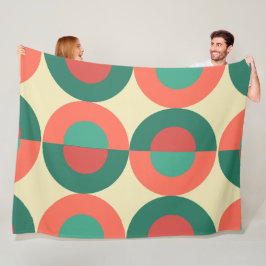 Modern Coral Mint i mitten av århundradet Fleecefilt