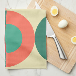 Modern Coral Mint i mitten av århundradet Kökshandduk