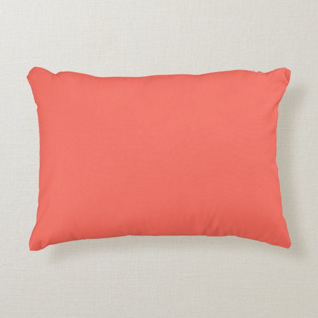 Modern Coral rosa Plain Solid Färg Prydnadskudde (Framsidan)