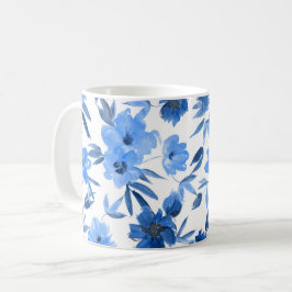 Modern Cornblomma-Royal, blå Blommigt Kaffemugg