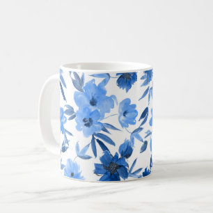 Modern Cornblomma-Royal, blå Blommigt Kaffemugg