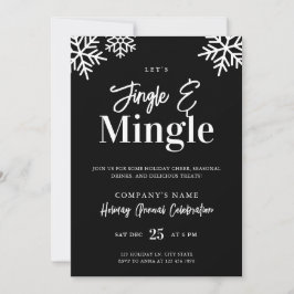 Modern Corporate Black Jingle Mingle-Julfest Julkort