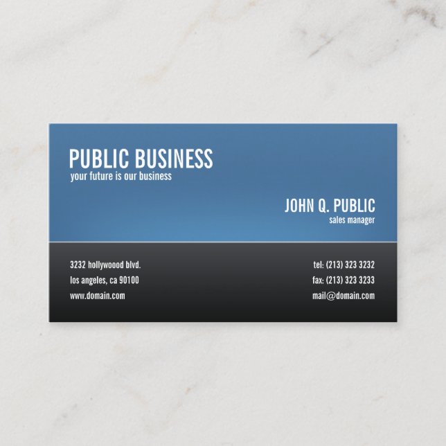 Modern Corporate Black och Blue Visitkort (Framsida)