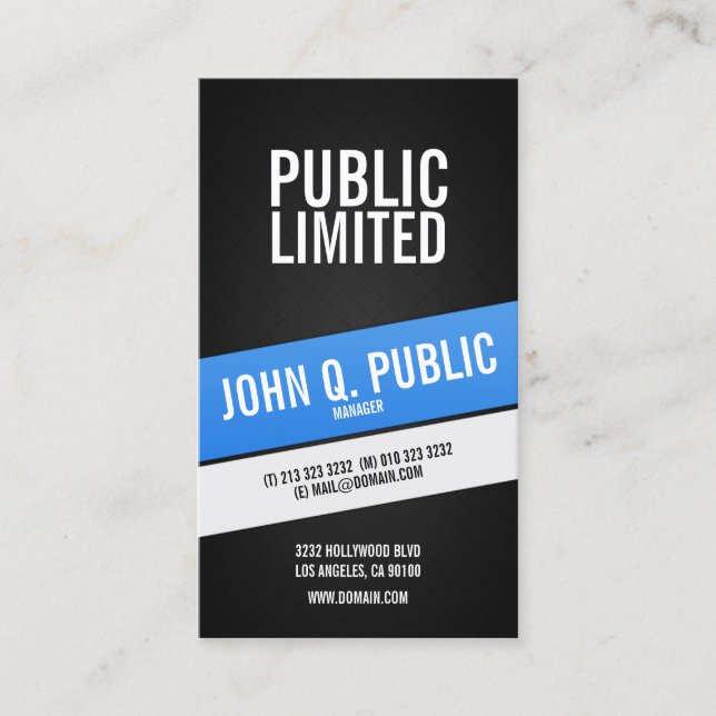 Modern Corporate Black Professionell Visitkort (Framsida)