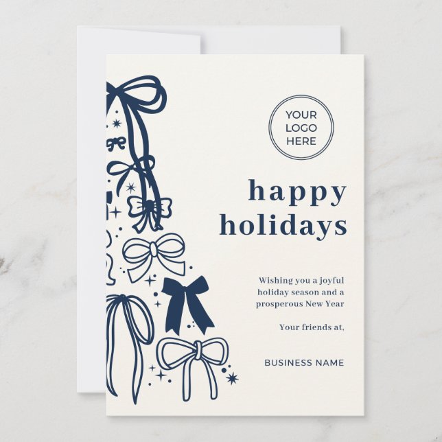 Modern Corporate Blue Christmas Holiday Card Inbjudningar (Framsida)