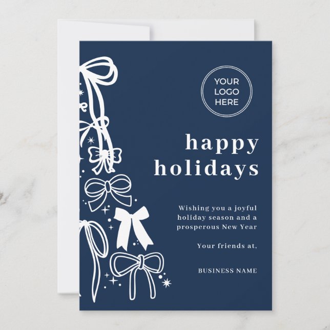 Modern Corporate Blue Christmas Holiday Card Inbjudningar (Framsida)