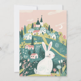 Modern Corporate Glad påsk Artistic Bunny Julkort