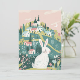Modern Corporate Glad påsk Artistic Bunny Julkort