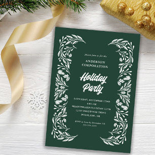 Modern Corporate Julfest White Foliage Inbjudningar