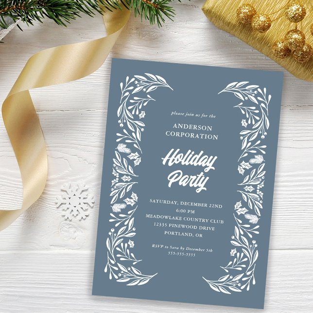 Modern Corporate Julfest White Foliage Inbjudningar (Skapare uppladdad)
