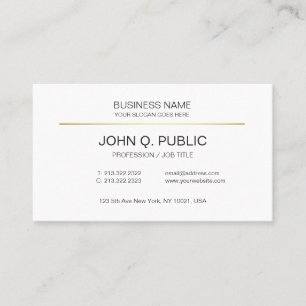 Modern Corporate Plain Guld White Professionell Visitkort