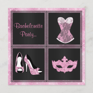 MODERN Corset rosa anpassningsbar BACHELORETTE PAR Inbjudningar