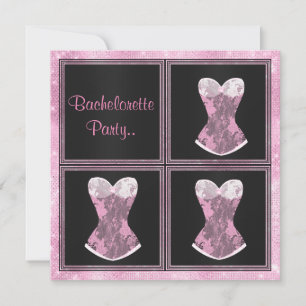 MODERN Corset rosa anpassningsbar BACHELORETTE PAR Inbjudningar