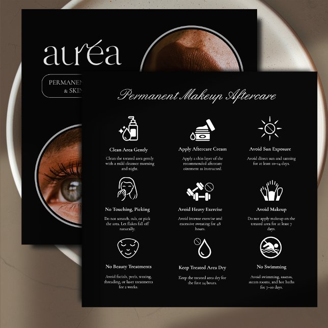 Modern Cosmetic Permanent Makeup Aftercare Card Tack Kort (Skapare uppladdad)