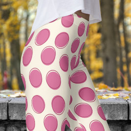 Modern Cosmic Latte White Polka Dot Mönster Leggings