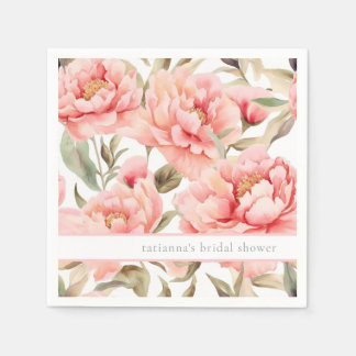 Modern Cottagecore Rosa Blommig Pappersservett