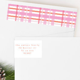 Modern Cotten Candy-Returadressen Julpset Etikettband