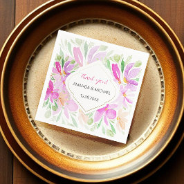 Modern Country Watercolor Boho Lila Blommig Pappersservett
