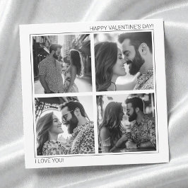 Modern Couple Photo Collage Happy Valentine's Day Julkort