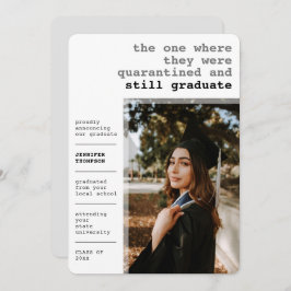 Modern Covid Grått Photo Studenten i karantän Meddelande