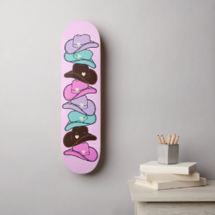 Modern Cowboy Hat Stack-Rosa Mini Skateboard Bräda 18,5 Cm