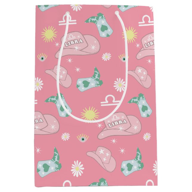 Modern Cowgirl Libra Zodiac Mönster Boho Rosa (Framsidan)