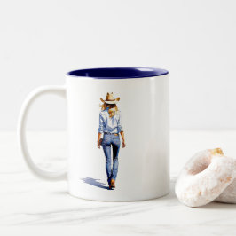 Modern Cowgirl Promenad Två-Tonad Mugg