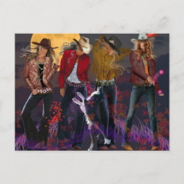 Modern Cowgirl-vykort Vykort