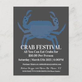 Modern Crab Festival Crab Restaurant Fundraiser Flygblad