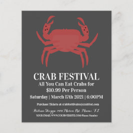 Modern Crab Festival Crab Restaurant Fundraiser Flygblad