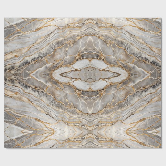 Modern Cracked Gold White marble Presentpapper (Platt)
