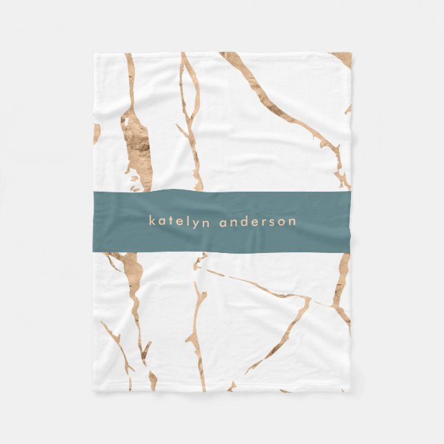 Modern Cracks White Guld White Stylist-Professione Fleecefilt (Framsidan)