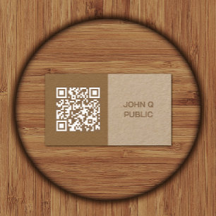 Modern Craft QR-kod Brown Visitkort