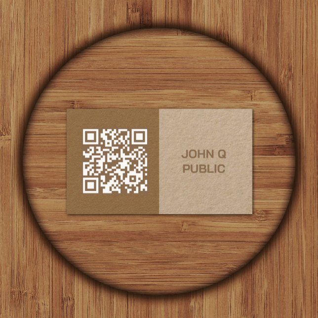 Modern Craft QR-kod Brown Visitkort (Skapare uppladdad)