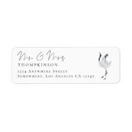 Modern Crane Script, mrs Bröllop Returadress Returadress Etikett
