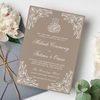 Modern Cream Beige Islamic Henna Mehndi Ceremony