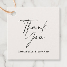 Modern cream black minimal contemporary wedding gåvor etiketter