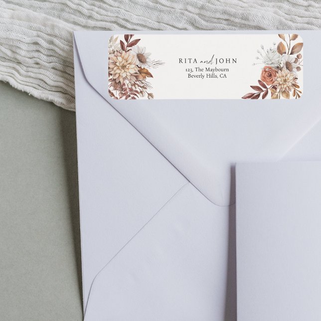 Modern Cream Boho Colorful Returadress Etikett (Skapare uppladdad)