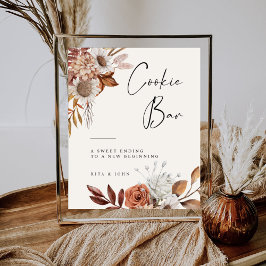 Modern Cream Boho Cookie Bord Bröllop-tecken Poster