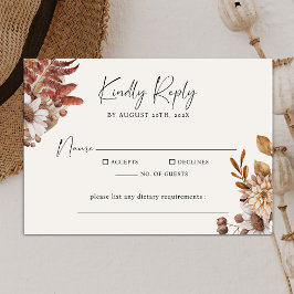 Modern Cream Boho-minimalistskript Bröllop OSA Kort
