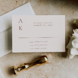 Modern Cream Brown Monogram Earth Tone Bröllop OSA Kort