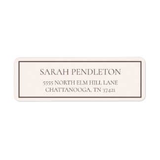 Modern Cream Brown Returadress Etikett