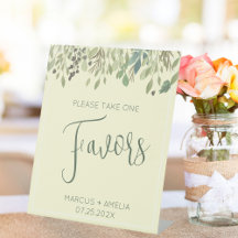Modern Cream & Eucalyptus Wedding Favands